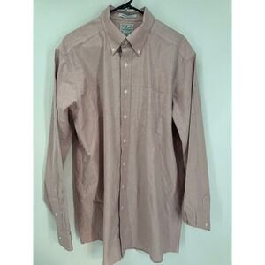 L.L.Bean Men's Oxford Shirt Button Down Long Sleeve Wrinkle Resistant 17 Neck XL